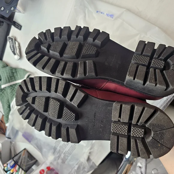 Free People Lyra Lug Sole Loafers in Burgundy - Picture 5 of 7